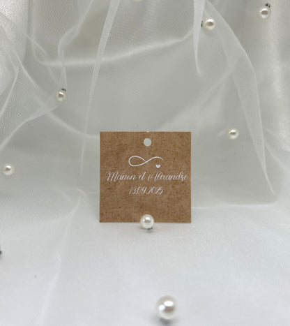 Etiquette Kraft - Modèle Infini " - Un détail sobre et élégant pour sublimer vos cadeaux invités.