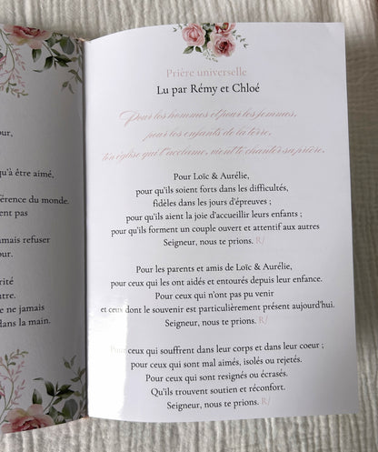 Livret de cérémonie " Bouquet de souvenirs " - Quand les mots s'habillent de soie et de tendresse.