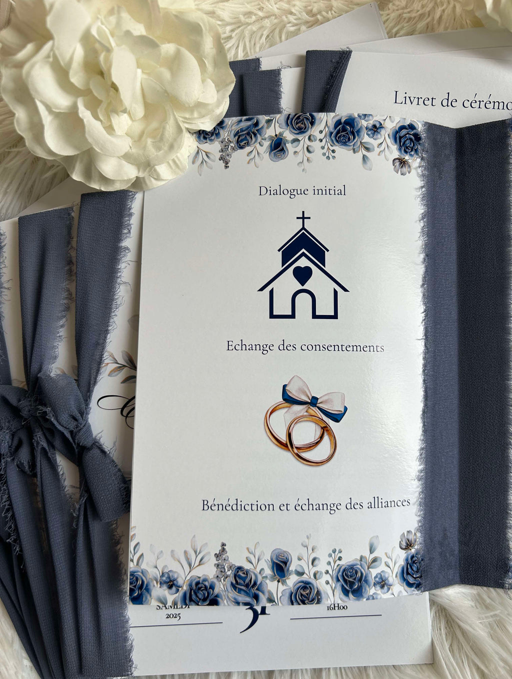 Livret de cérémonie « Bleu de promesse » - Les mots d’un engagement, posés avec douceur au fil de la cérémonie