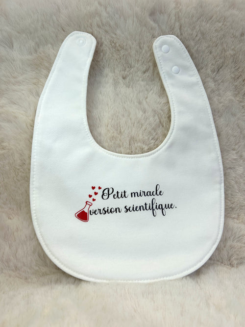 Bavoir « Petit miracle version scientifique »