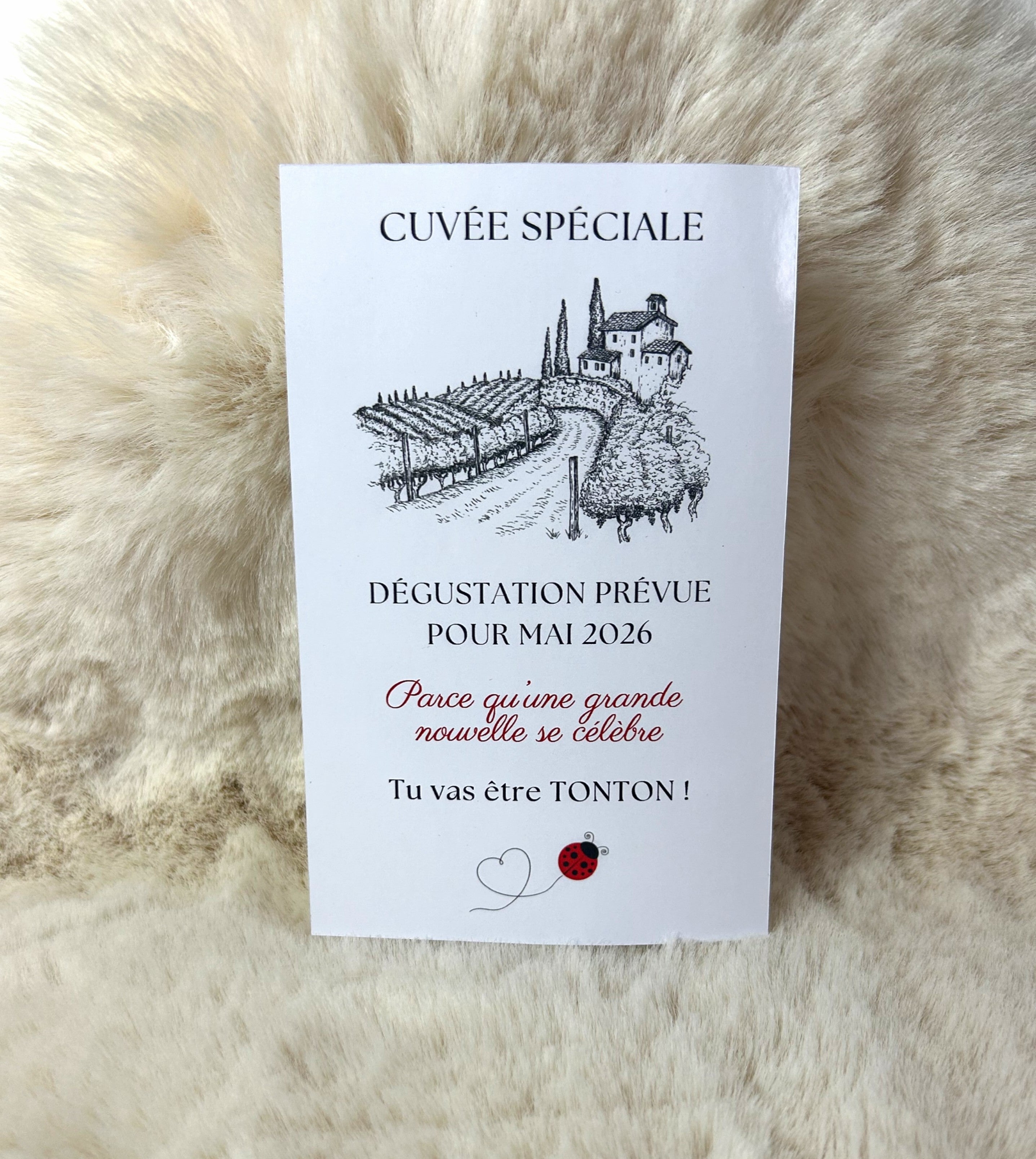 Etiquette bouteille « Cuvée Spéciale » - Un message à déboucher avec le sourire