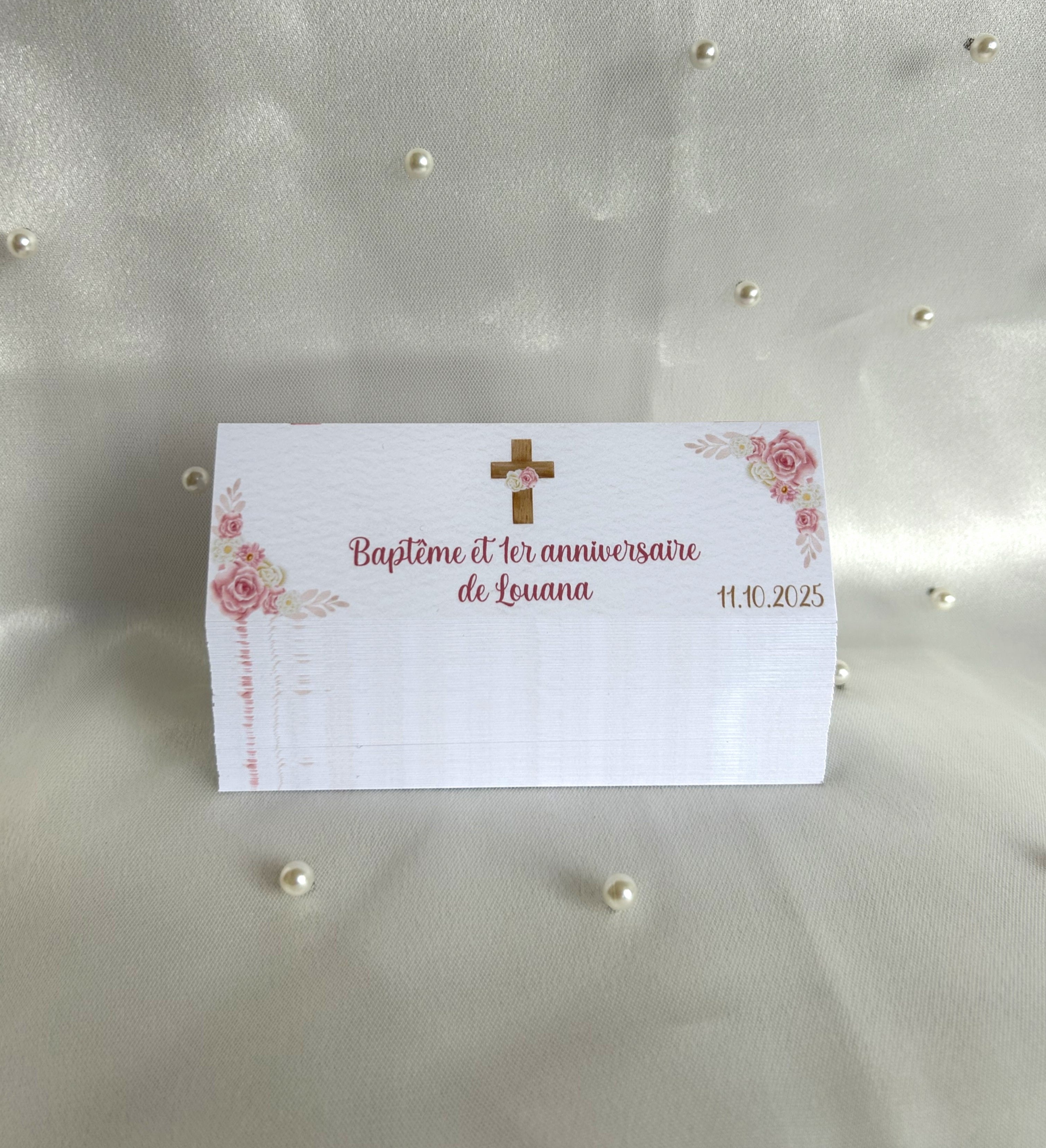 Sac à confiseries « Célébration Florale » - Un écrin fleuri pour vos douceurs de baptême. »