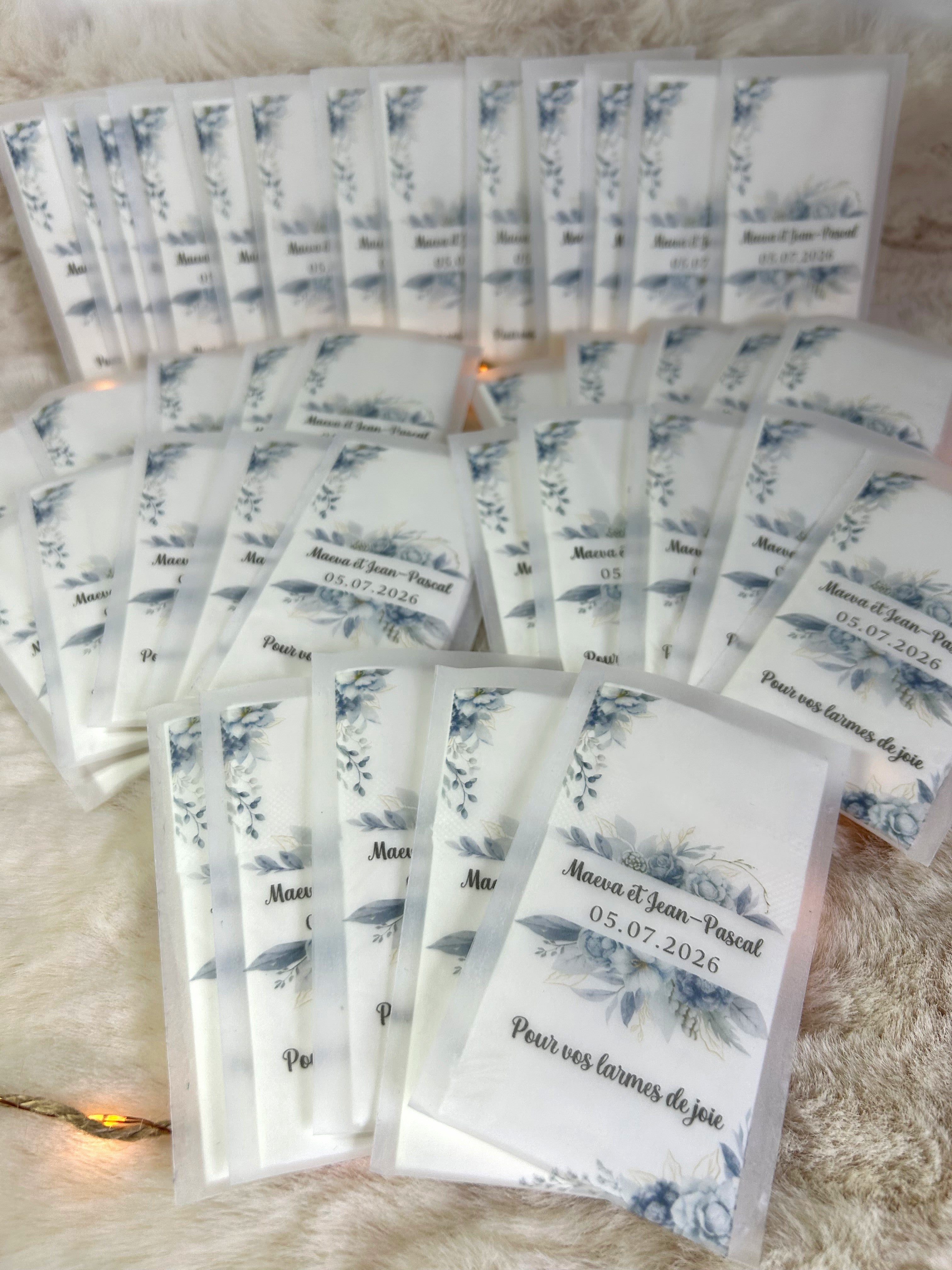 Etui à mouchoir « Simplicité chic en bleu ciel » - Pour vos larmes de joie