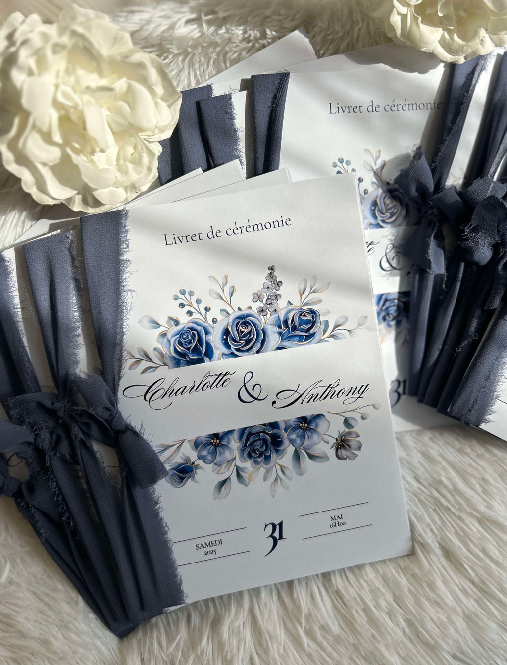 Livret de cérémonie « Bleu de promesse » - Les mots d’un engagement, posés avec douceur au fil de la cérémonie