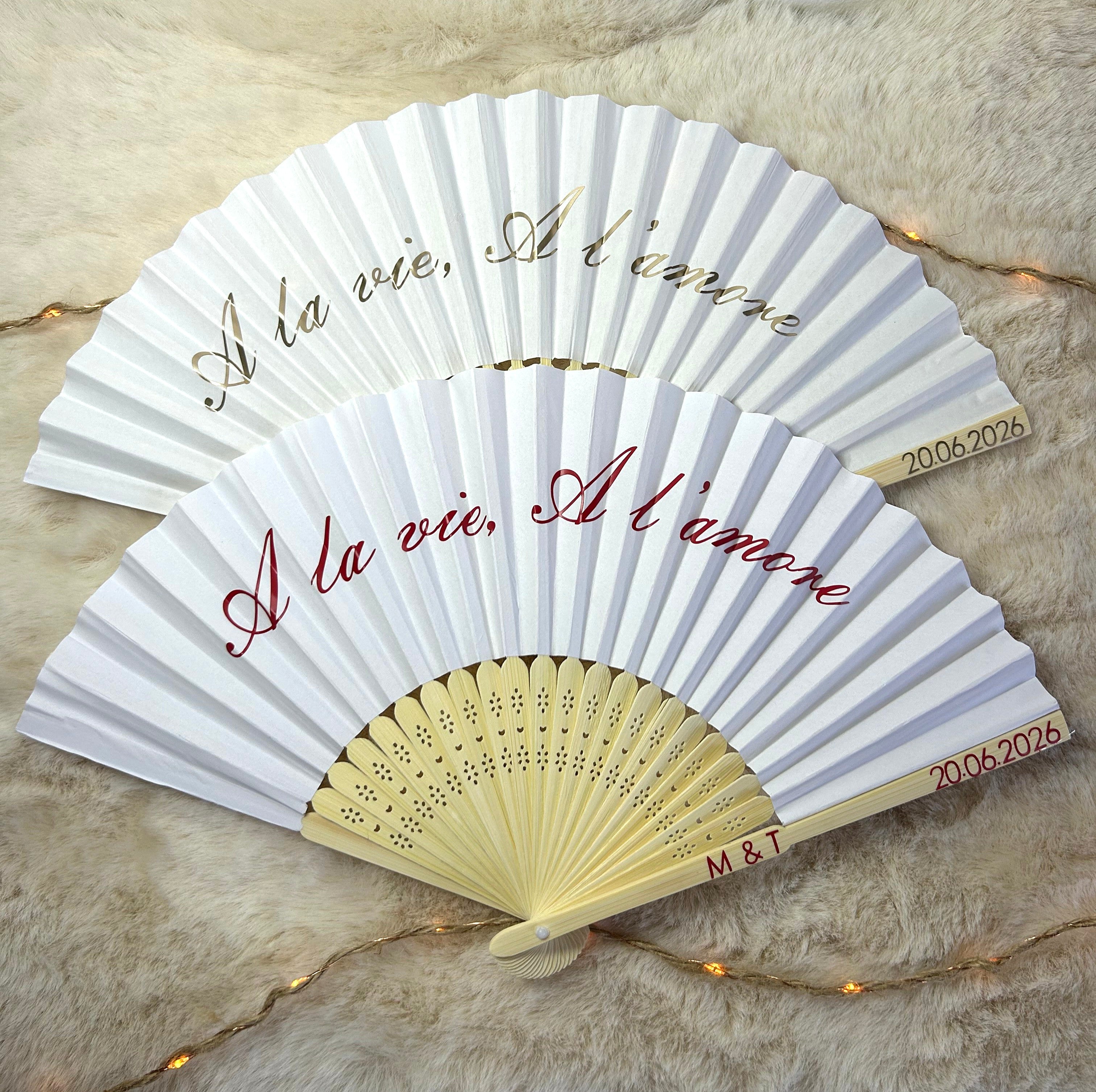 Eventail « A la vie, à l'amore » - Une touche délicate pour accompagner votre cérémonie.