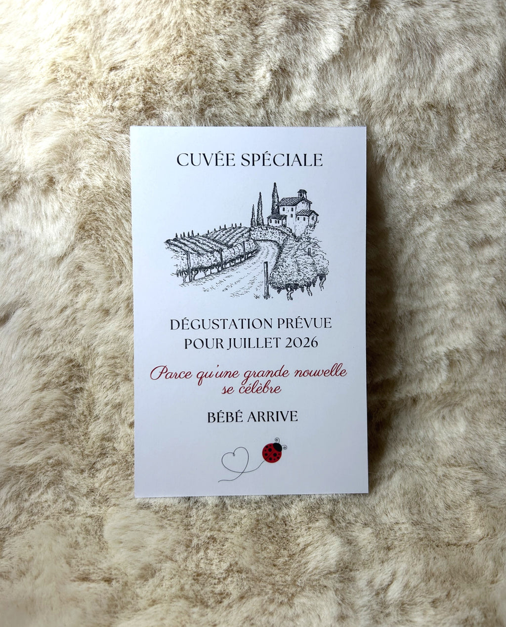 Etiquette bouteille « Cuvée Spéciale » - Un message à déboucher avec le sourire