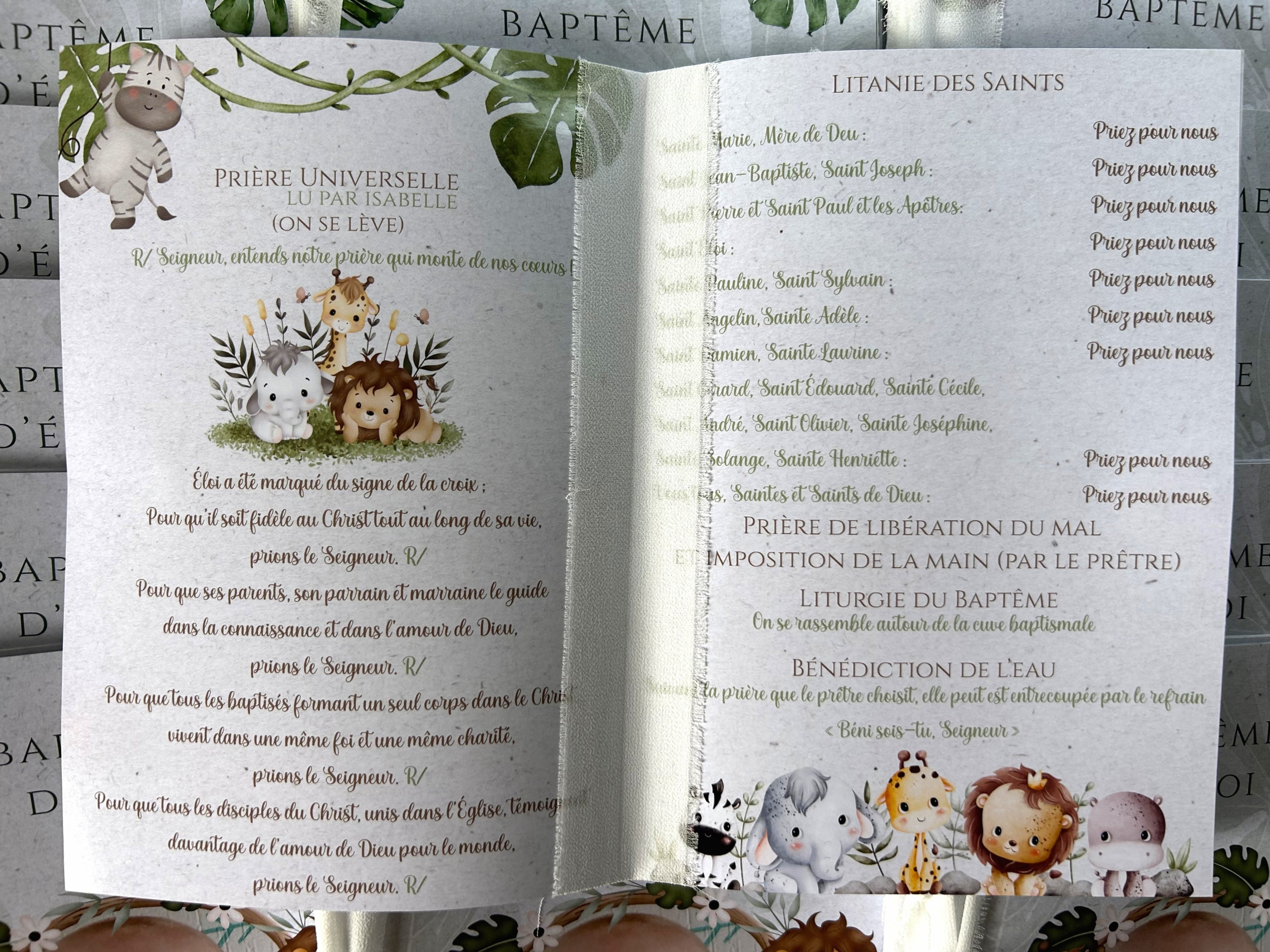 Livret de cérémonie " Eveil sauvage " - Un doux souffle d'aventure pour un moment sacré.