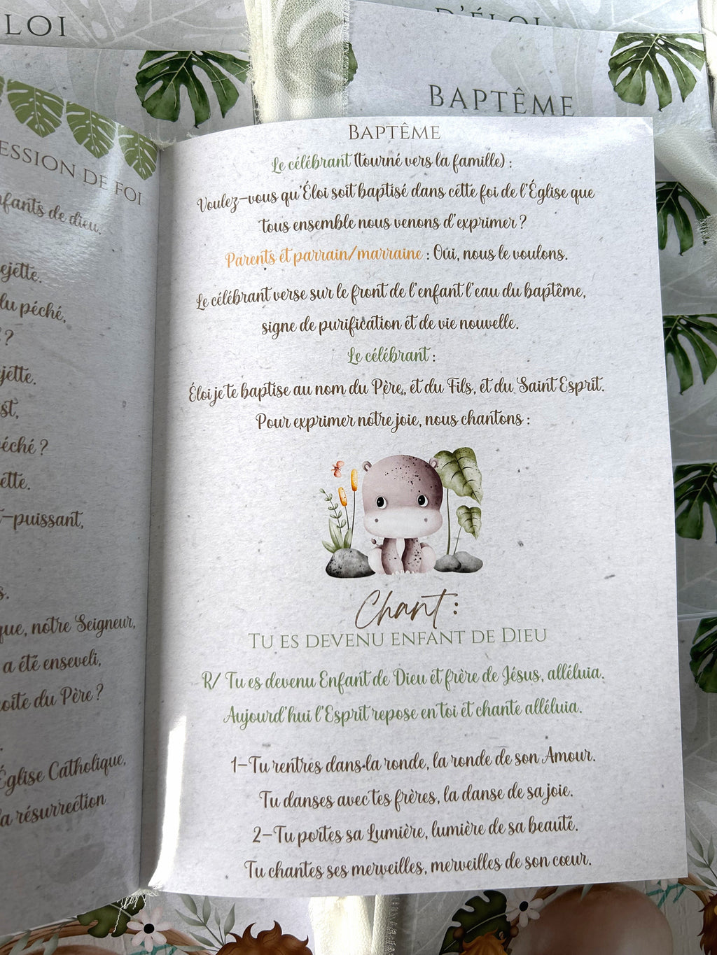 Livret de cérémonie " Eveil sauvage " - Un doux souffle d'aventure pour un moment sacré.