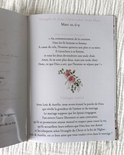 Livret de cérémonie " Bouquet de souvenirs " - Quand les mots s'habillent de soie et de tendresse.