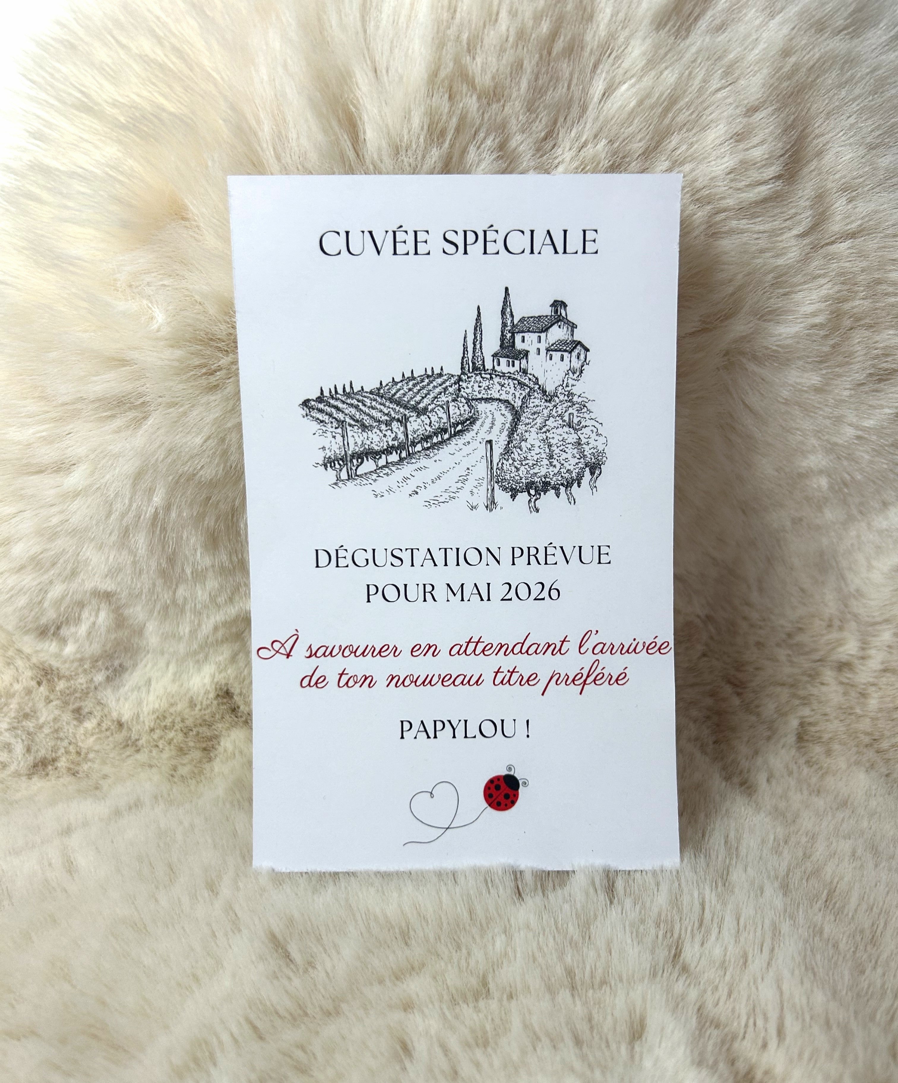 Etiquette bouteille « Cuvée Spéciale » - Un message à déboucher avec le sourire