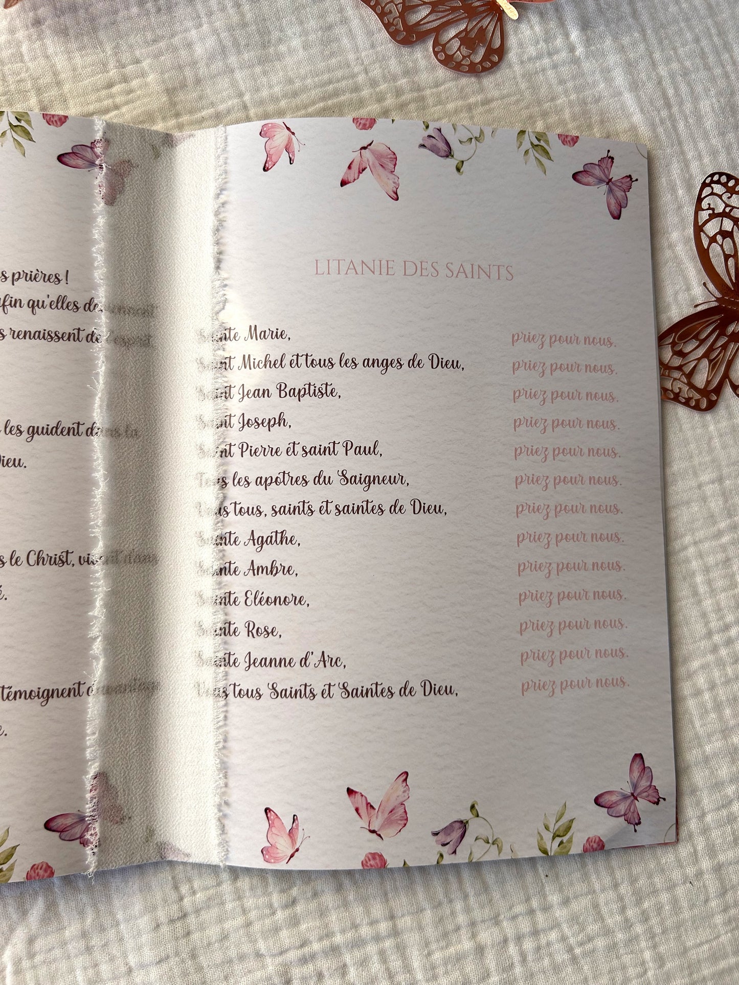 Livret de cérémonie " Papillon de tendresse " - Une cérémonie qui s'ouvre comme une battement d'ailes.