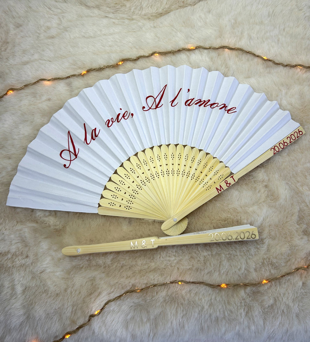 Eventail « A la vie, à l'amore » - Une touche délicate pour accompagner votre cérémonie.