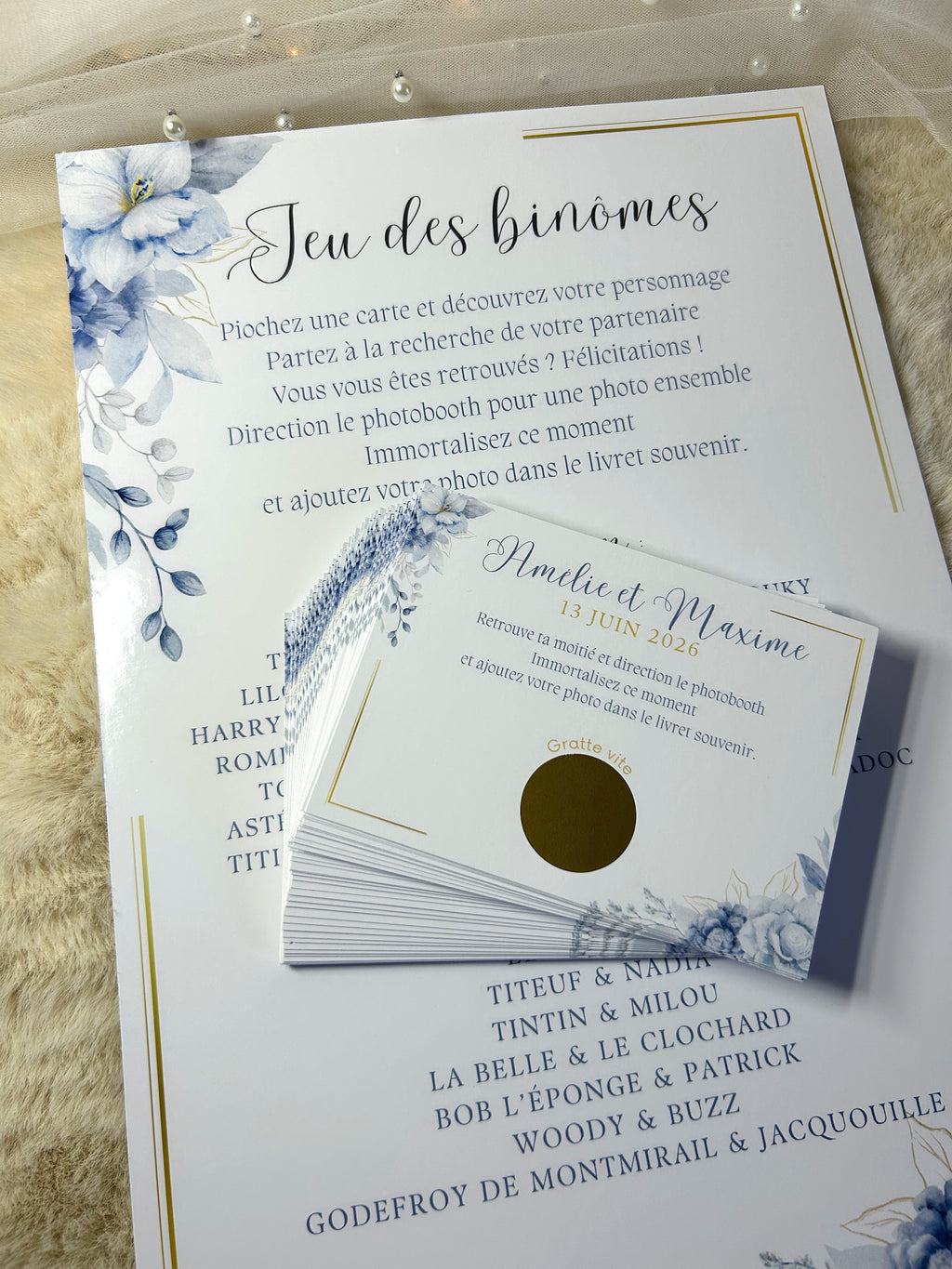 Jeu des binômes « Douce Harmonie » - Un jeu élégant et plein de convivialité pour créer de jolis souvenirs lors de votre événement.