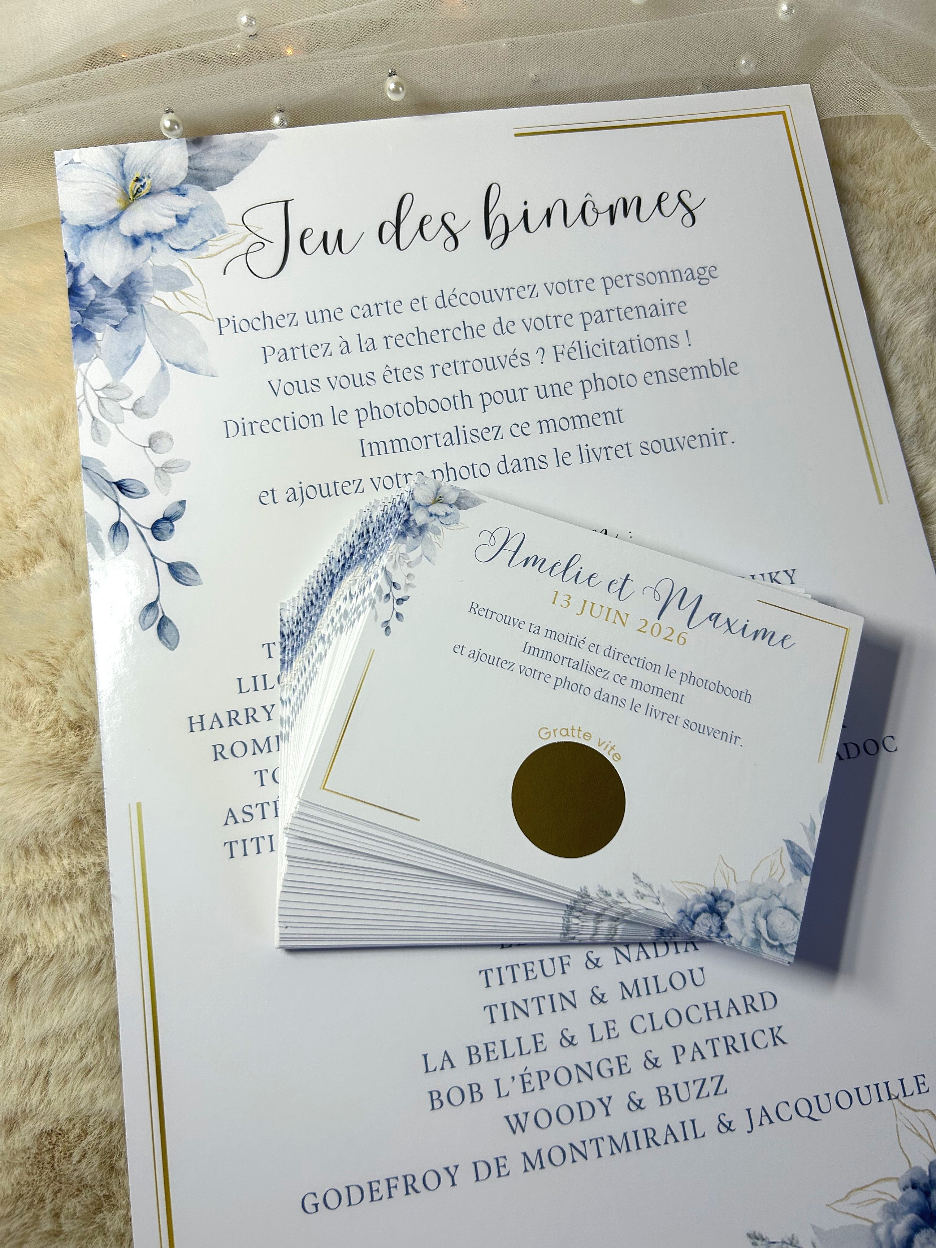 Jeu des binômes « Douce Harmonie » - Un jeu élégant et plein de convivialité pour créer de jolis souvenirs lors de votre événement.