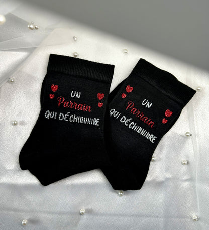 Chaussettes " Super Parrain" - Un détail à enfiler pour un rôle à vie.