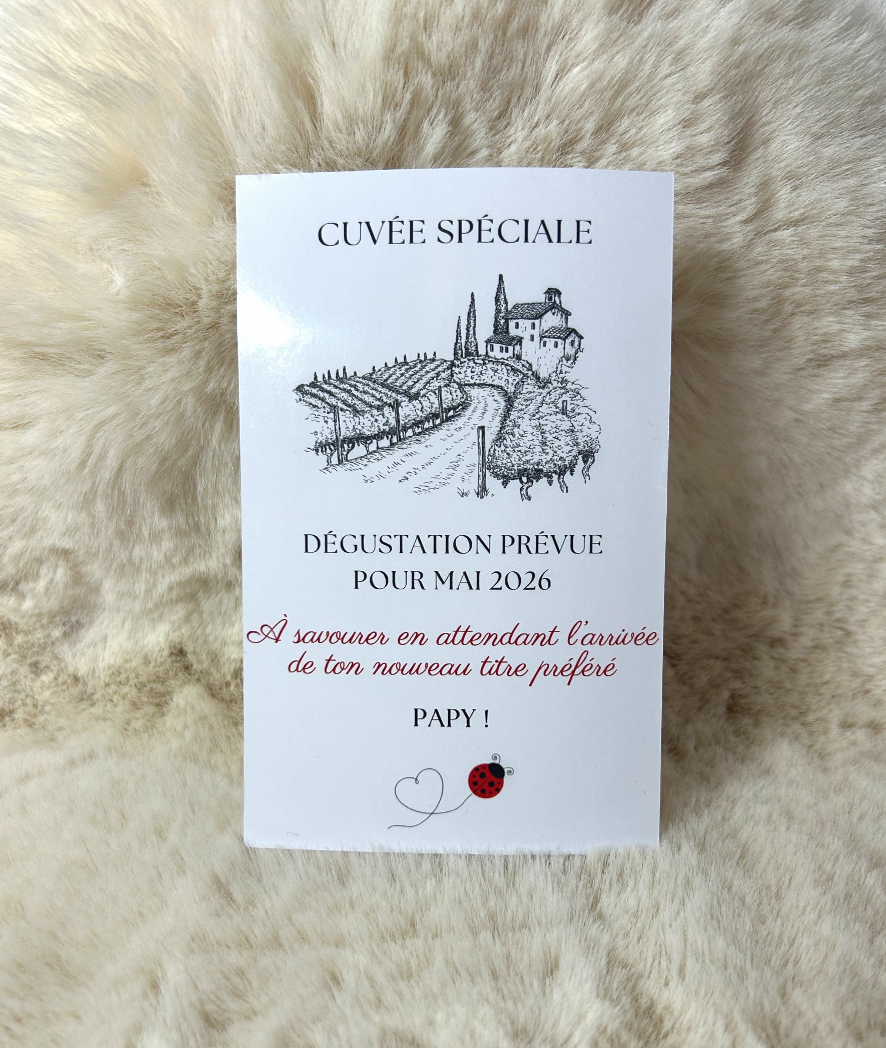 Etiquette bouteille « Cuvée Spéciale » - Un message à déboucher avec le sourire