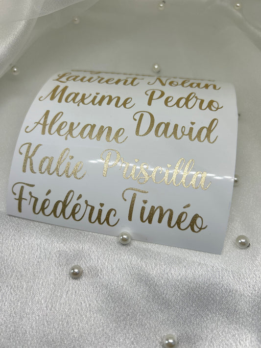 Stickers " Prénom Pailleté " - Des lettres qui brillent et qui durent.
