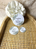 Etiquette ronde « Couronne de Verdure » - La simplicité du feuillage sublimée par une délicate touche dorée.