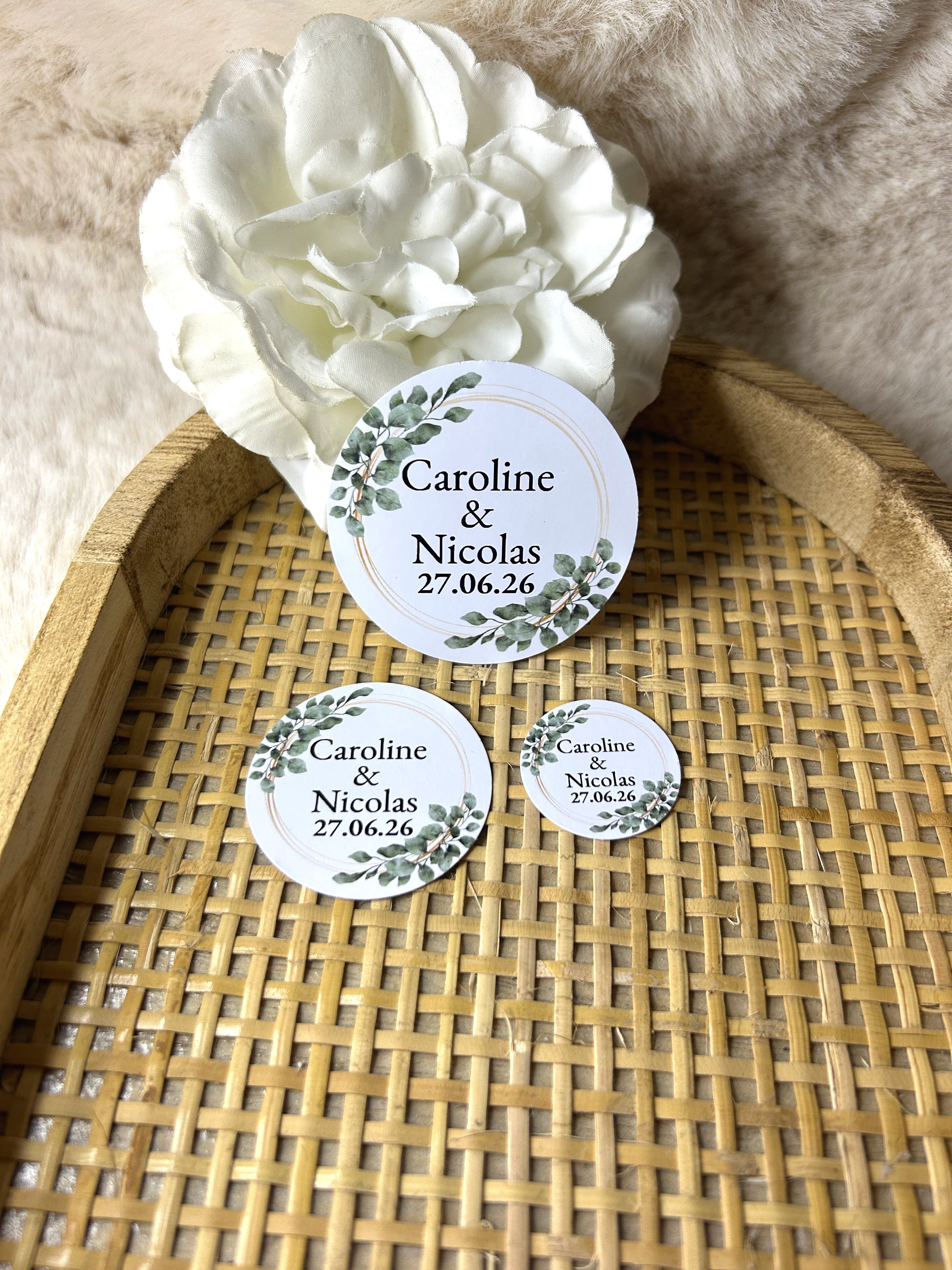 Etiquette ronde « Couronne de Verdure » - La simplicité du feuillage sublimée par une délicate touche dorée.