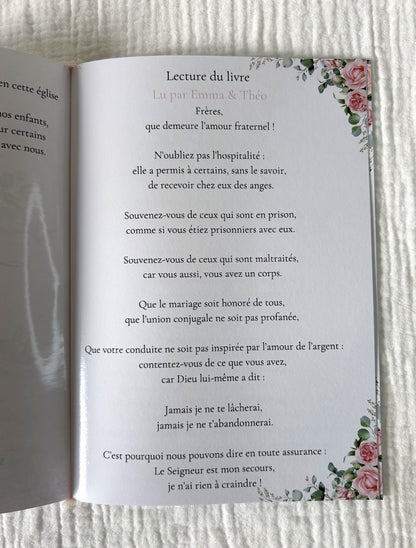 Livret de cérémonie " Bouquet de souvenirs " - Quand les mots s'habillent de soie et de tendresse.