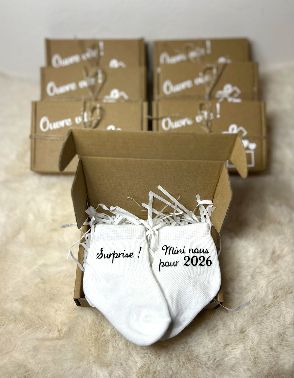 Chaussettes « Message d’annonce » - Un détail tout doux pour annoncer un bonheur à venir.
