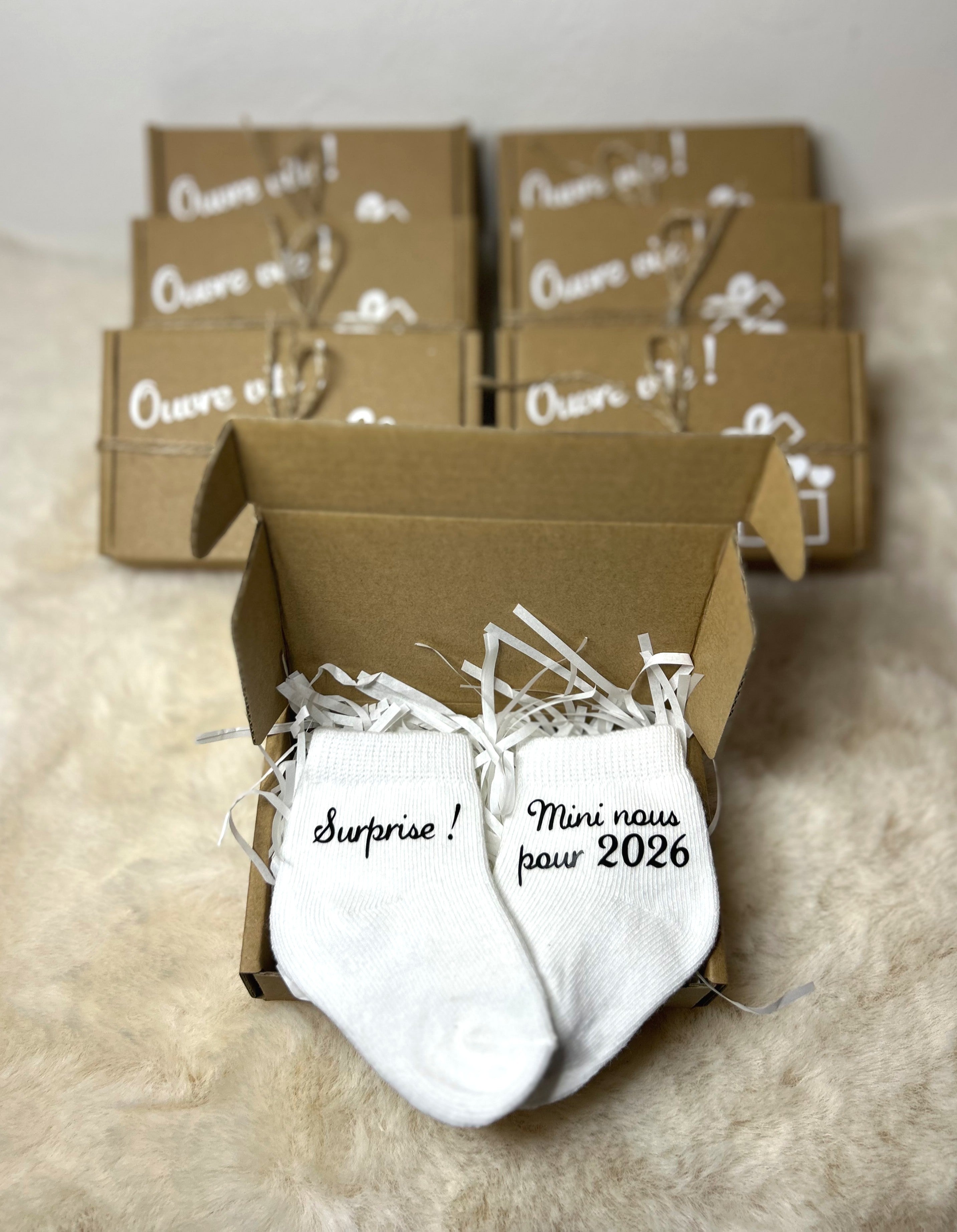 Chaussettes « Message d’annonce » - Un détail tout doux pour annoncer un bonheur à venir.