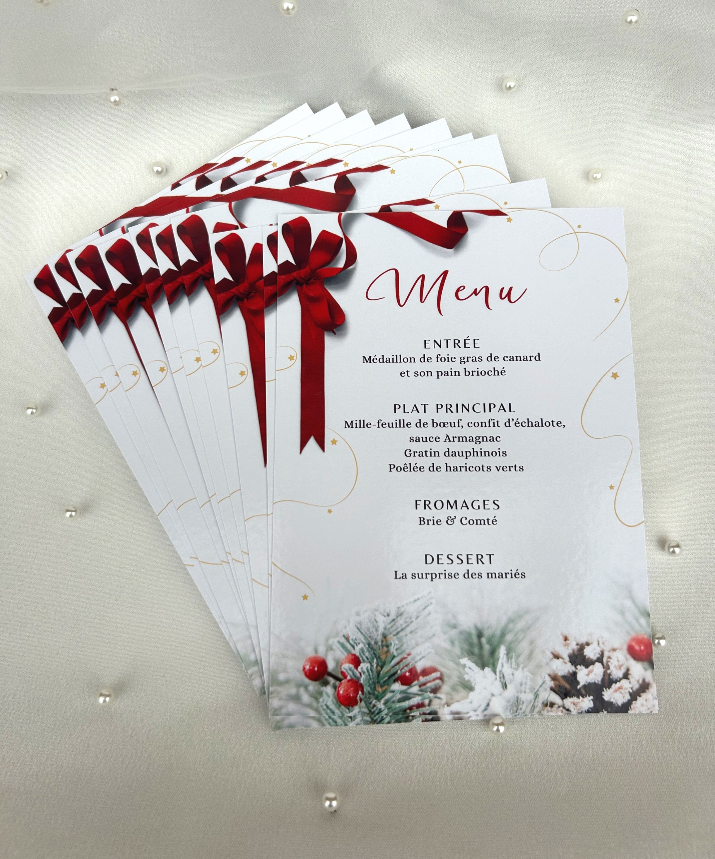 Menu - « Un souffle givré, un éclat doré… la poésie d’une table de fête »