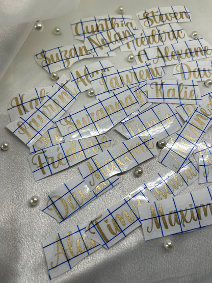Stickers " Prénom Pailleté " - Des lettres qui brillent et qui durent.