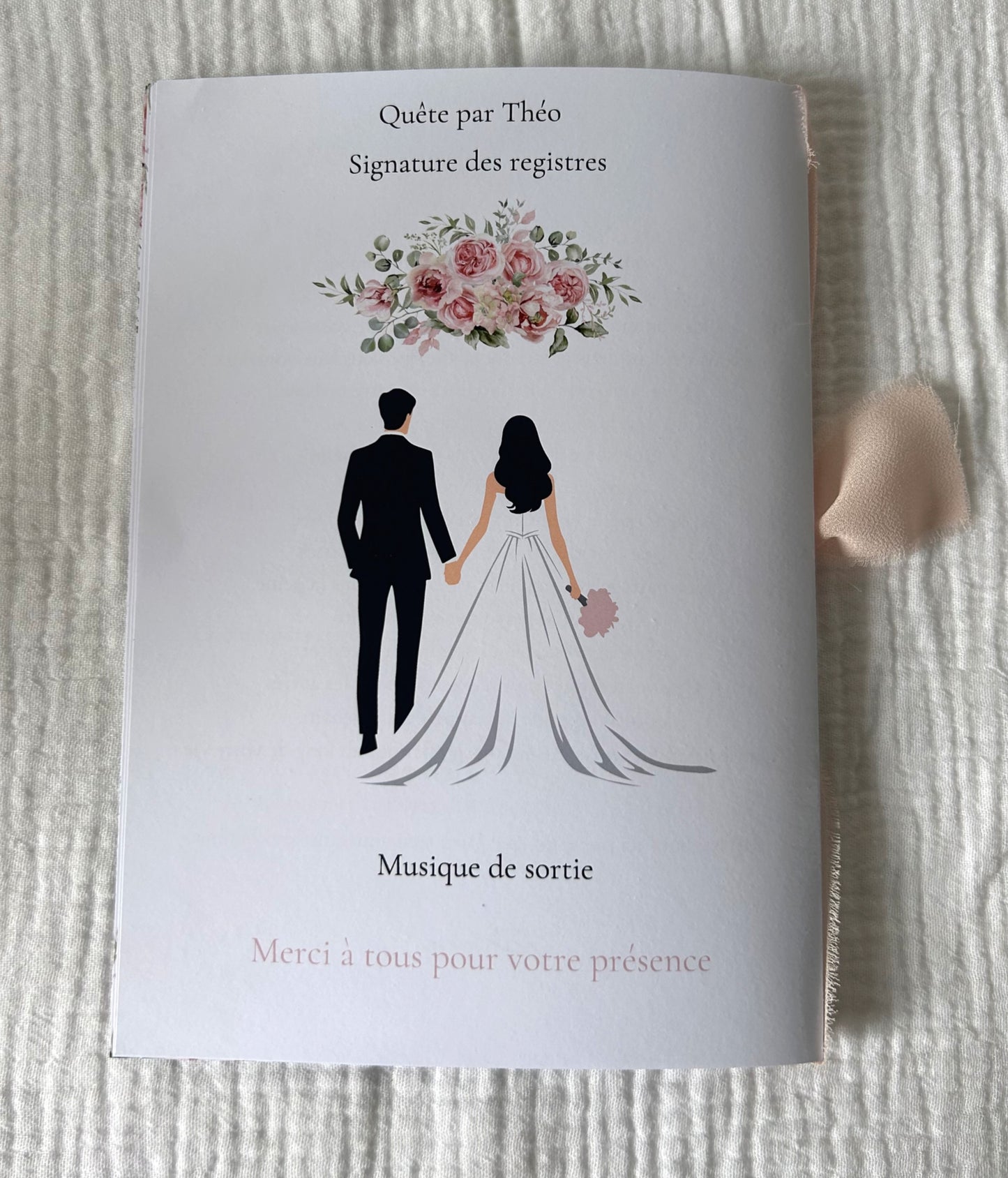 Livret de cérémonie " Bouquet de souvenirs " - Quand les mots s'habillent de soie et de tendresse.