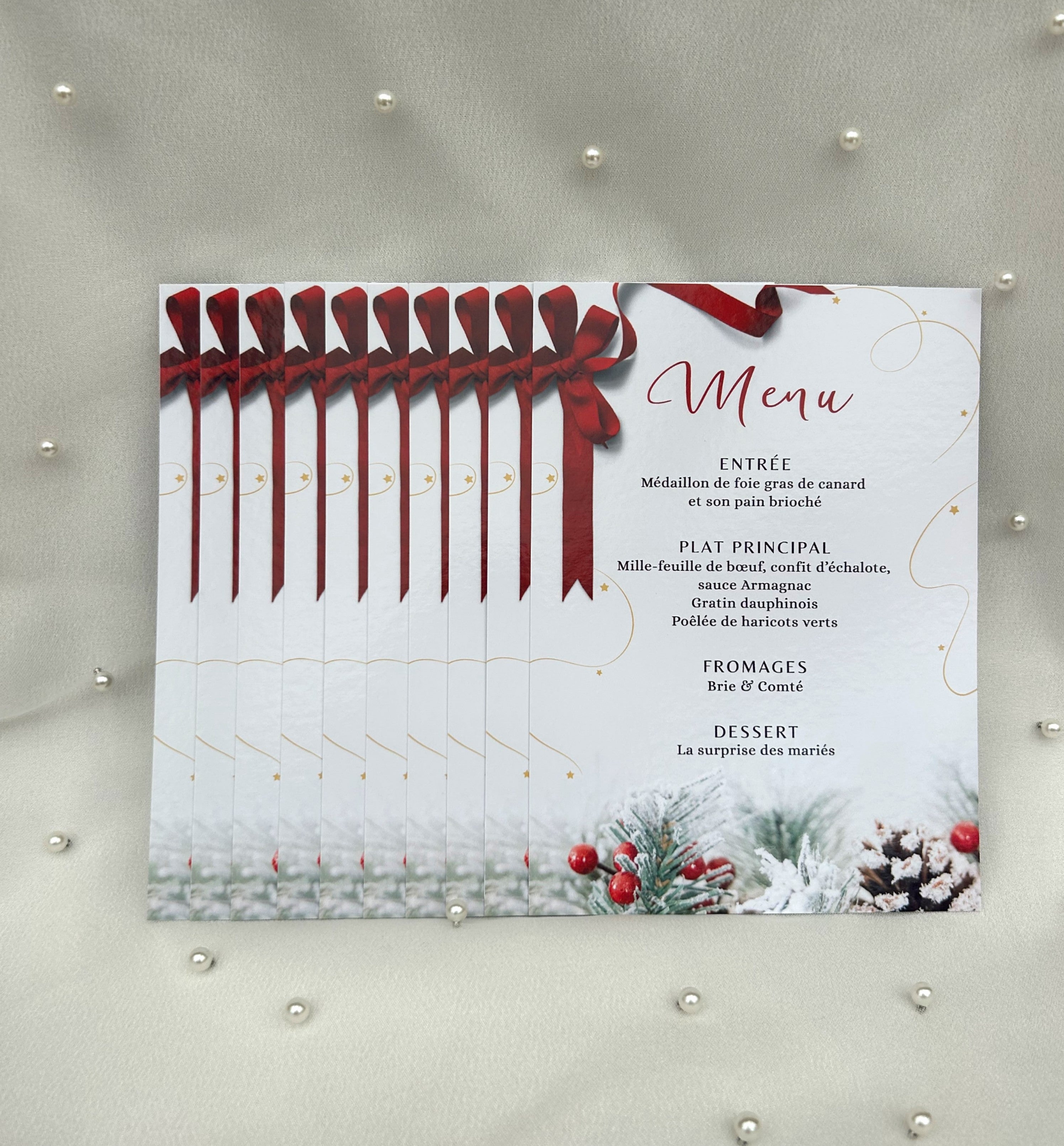 Menu - « Un souffle givré, un éclat doré… la poésie d’une table de fête »