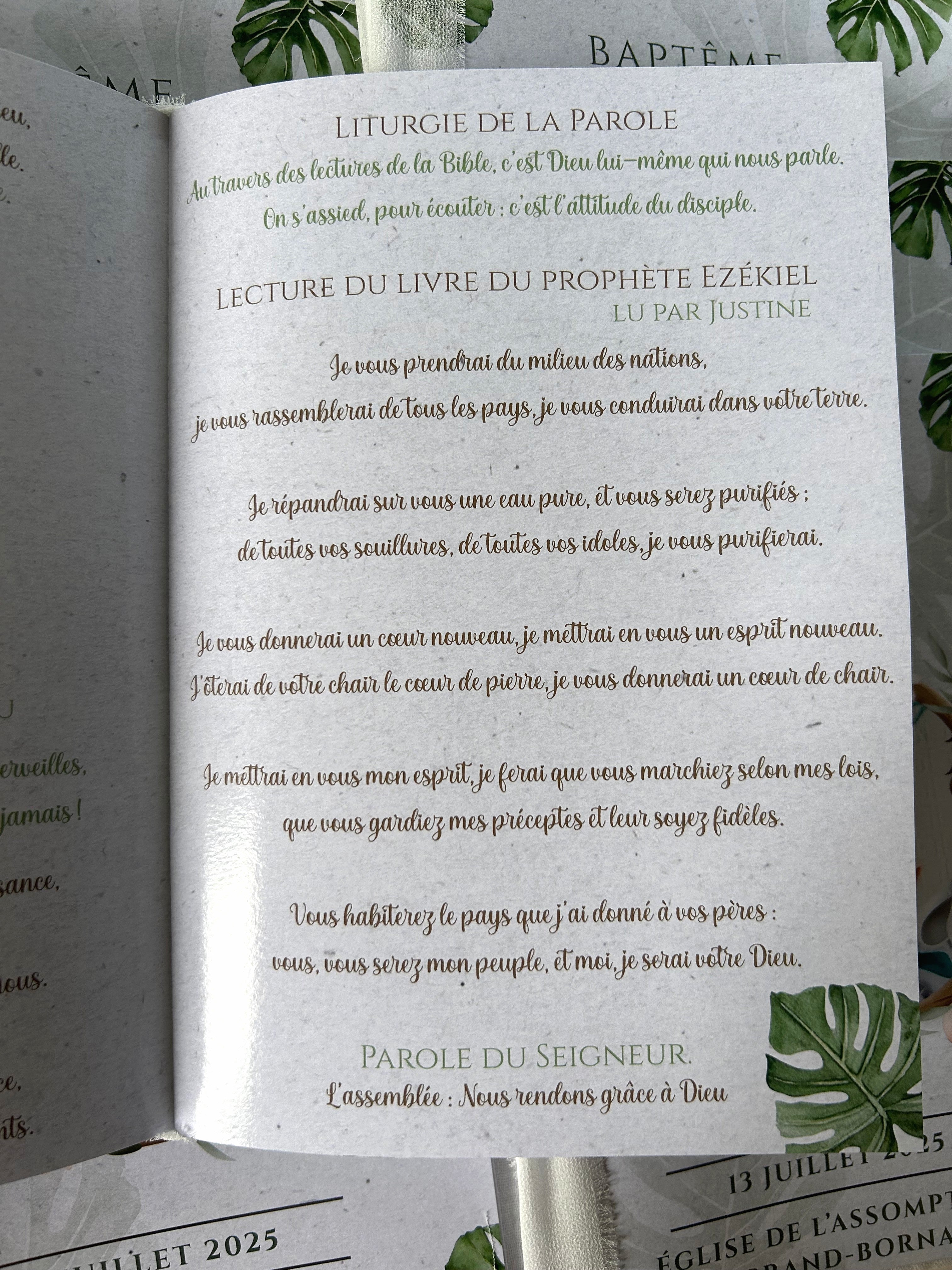 Livret de cérémonie " Eveil sauvage " - Un doux souffle d'aventure pour un moment sacré.