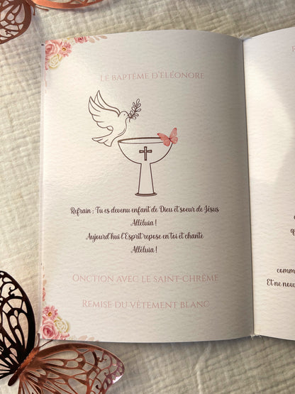 Livret de cérémonie " Papillon de tendresse " - Une cérémonie qui s'ouvre comme une battement d'ailes.