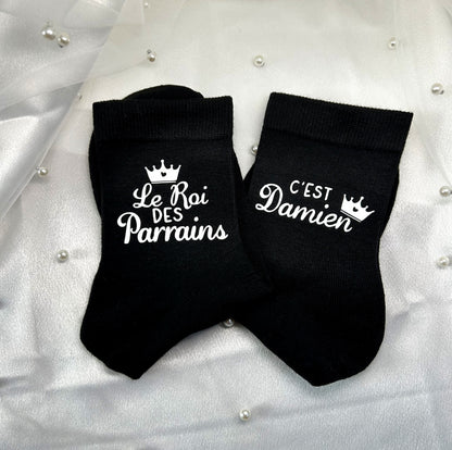 Chaussettes " Super Parrain" - Un détail à enfiler pour un rôle à vie.