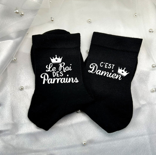 Chaussettes " Super Parrain" - Un détail à enfiler pour un rôle à vie.