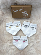 Chaussettes « Message d’annonce » - Un détail tout doux pour annoncer un bonheur à venir.