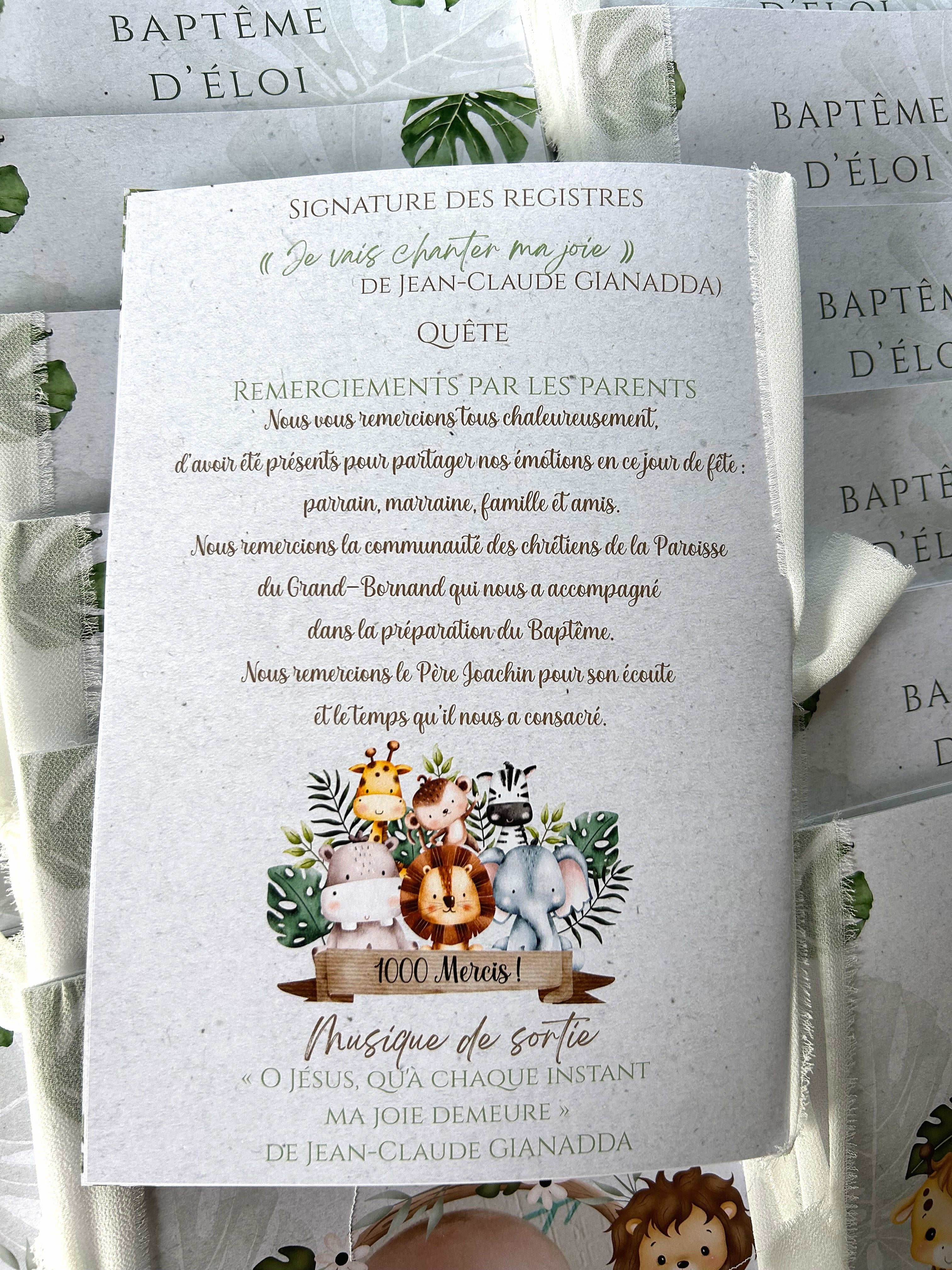 Livret de cérémonie " Eveil sauvage " - Un doux souffle d'aventure pour un moment sacré.