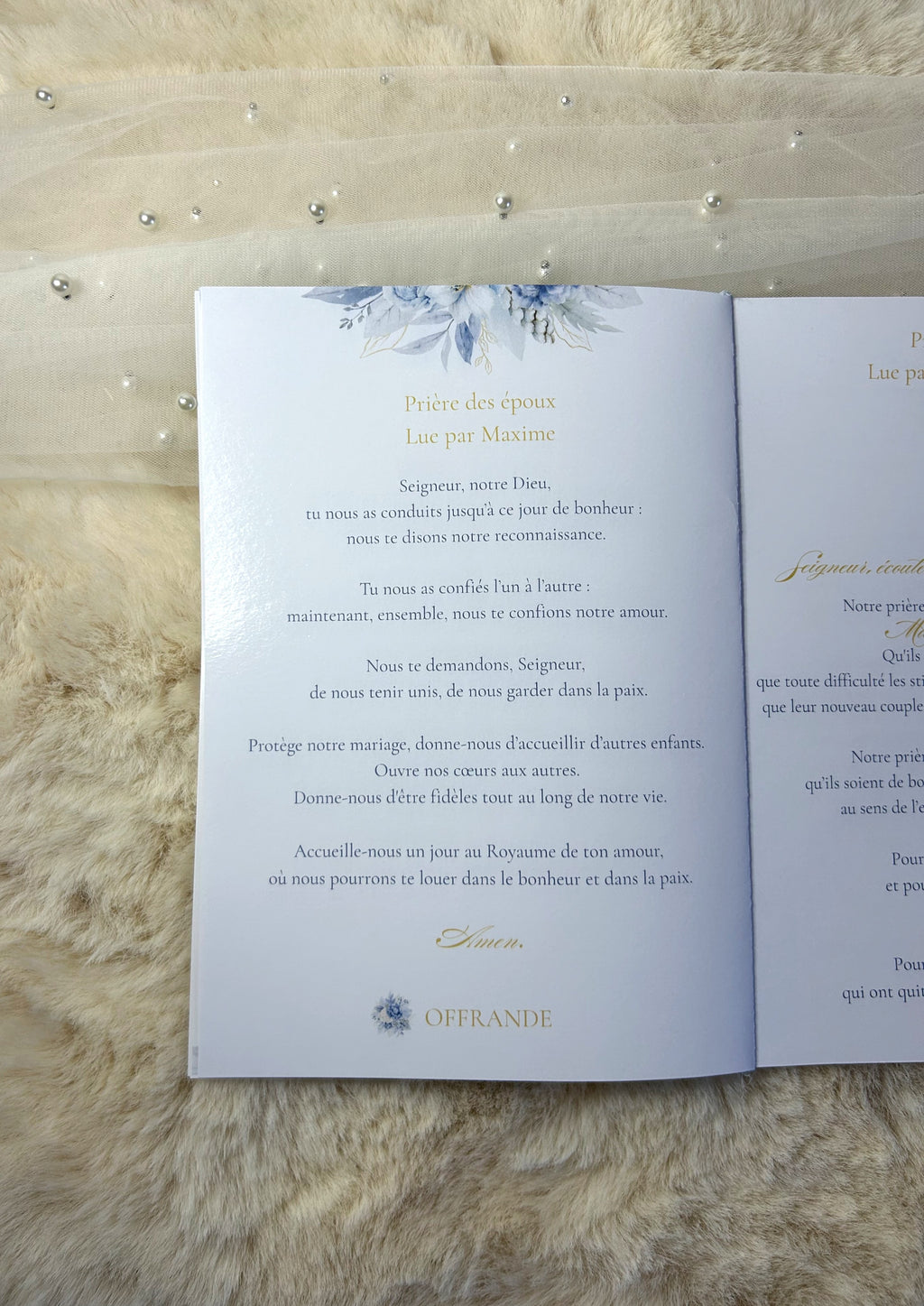 Livret de cérémonie « Douce Harmonie » - Le détail raffiné qui accompagne votre cérémonie avec élégance et poésie