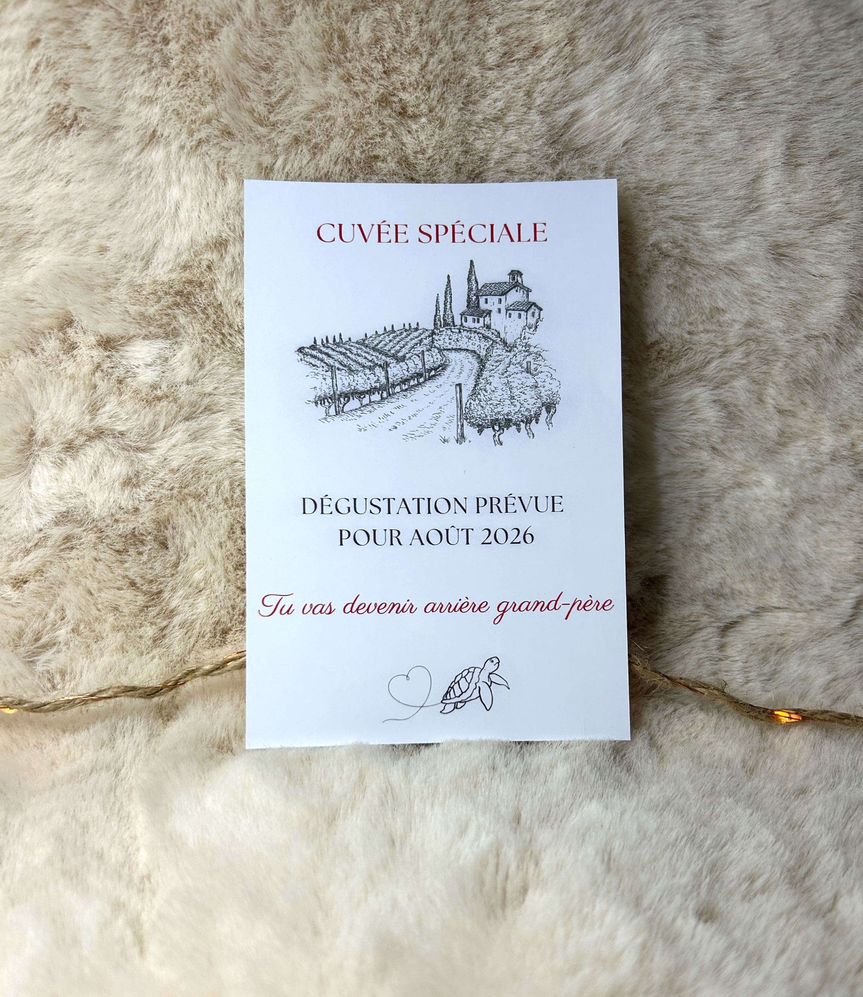 Etiquette bouteille « Cuvée Spéciale » - Un message à déboucher avec le sourire