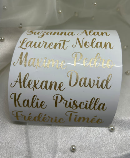Stickers " Prénom Pailleté " - Des lettres qui brillent et qui durent.