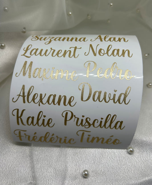 Stickers " Prénom Pailleté " - Des lettres qui brillent et qui durent.