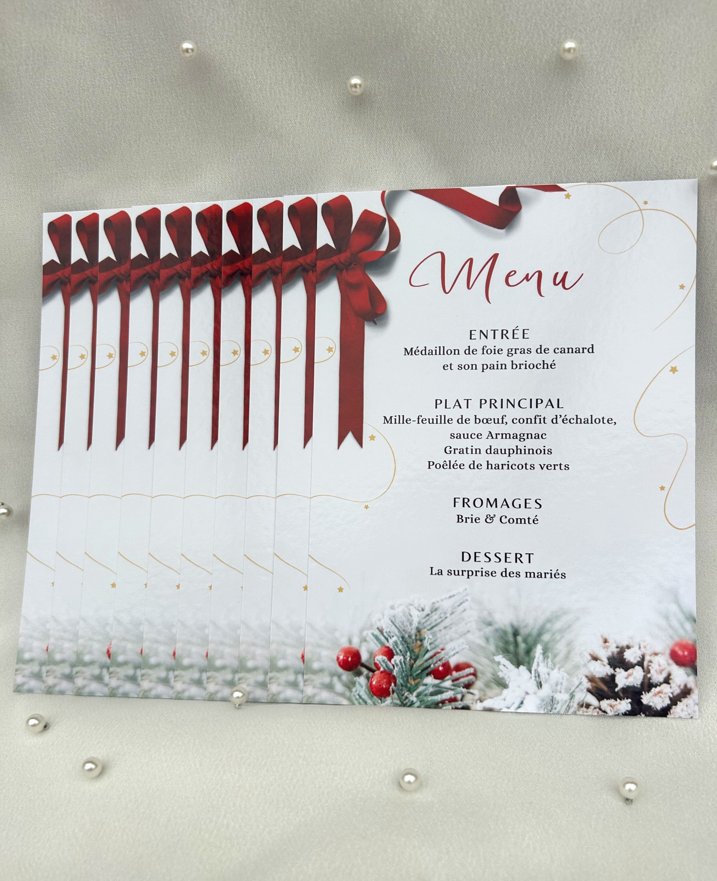 Menu - « Un souffle givré, un éclat doré… la poésie d’une table de fête »