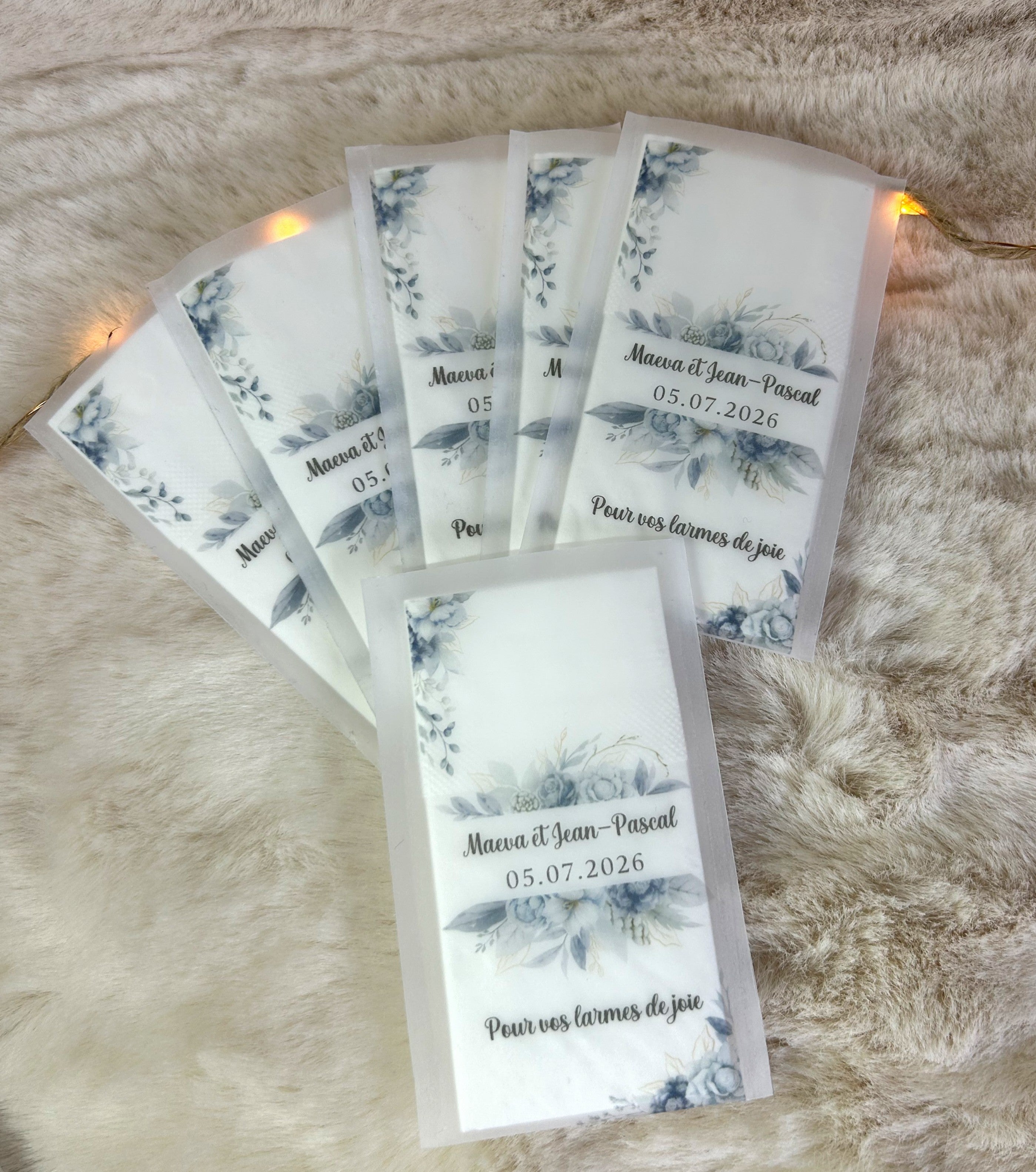 Etui à mouchoir « Simplicité chic en bleu ciel » - Pour vos larmes de joie