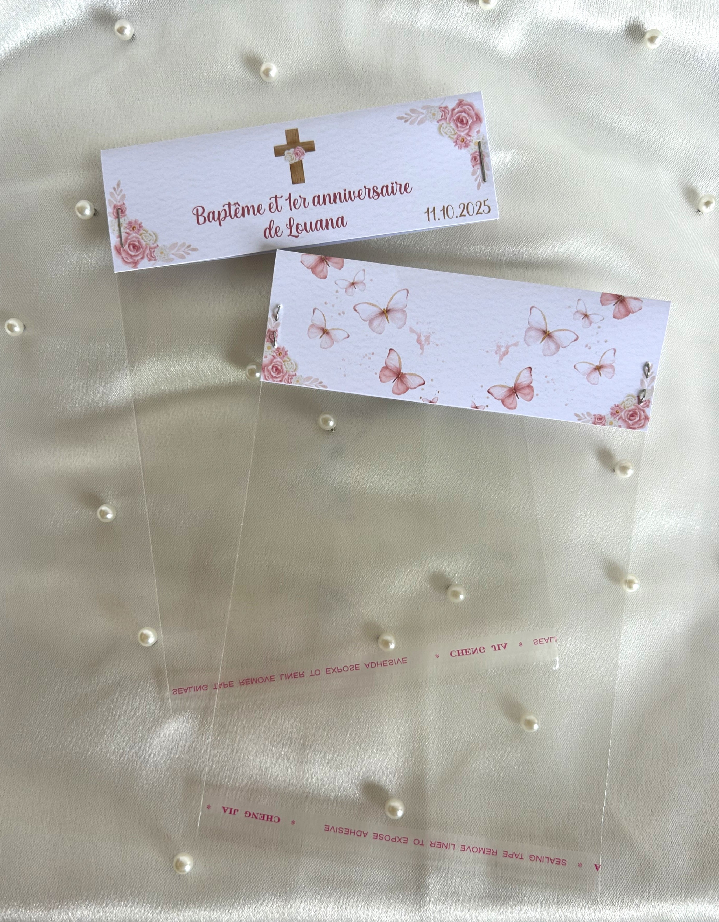 Sac à confiseries « Célébration Florale » - Un écrin fleuri pour vos douceurs de baptême. »