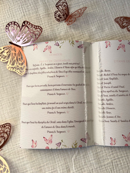 Livret de cérémonie " Papillon de tendresse " - Une cérémonie qui s'ouvre comme une battement d'ailes.