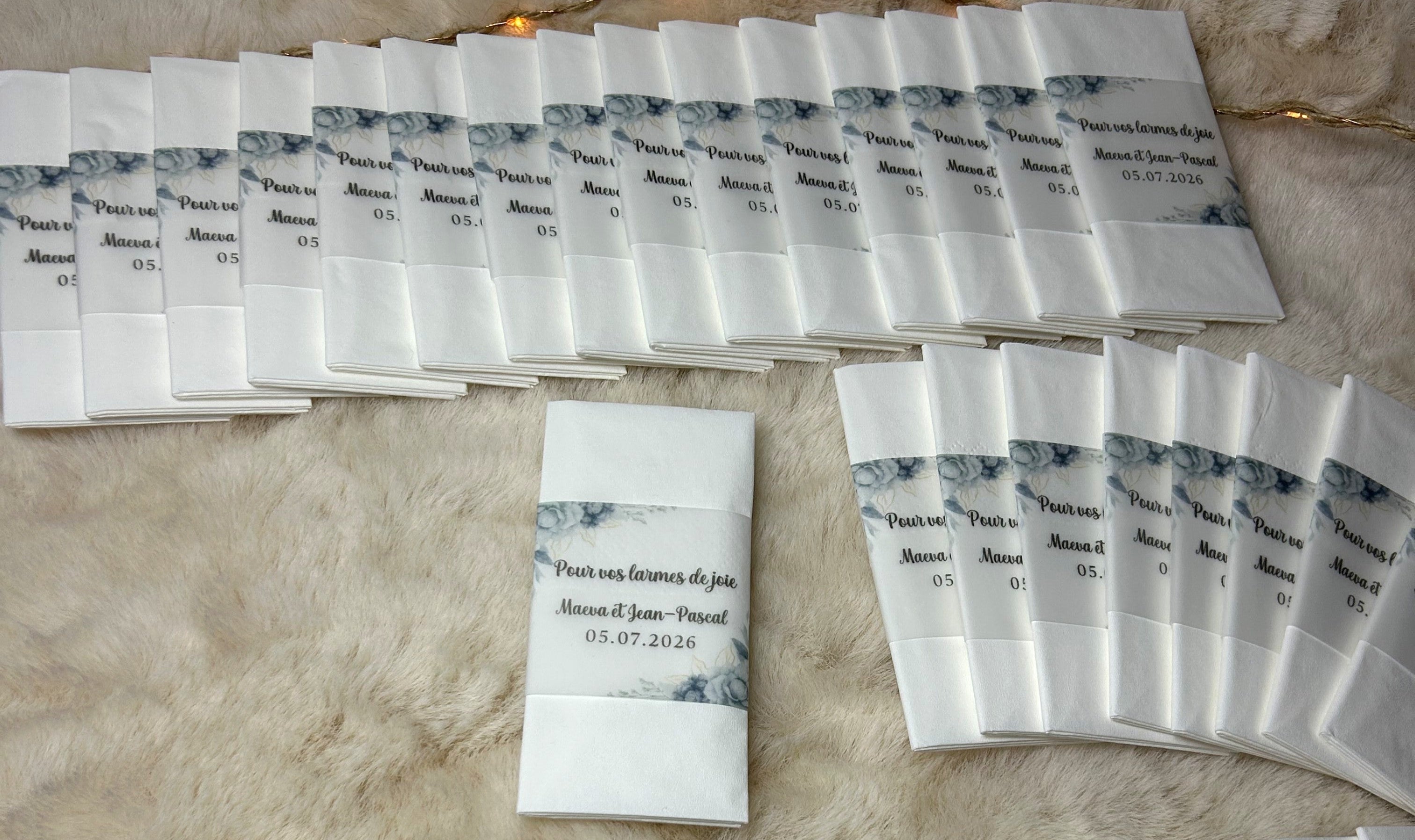 Étui à mouchoirs « Pour vos larmes de joie » - Pour accompagner les plus belles émotions de votre grand jour.