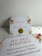 Jeu des binômes « Éclat Terracotta » - Faites voyager vos invités dans un jeu de rencontres et de sourires.
