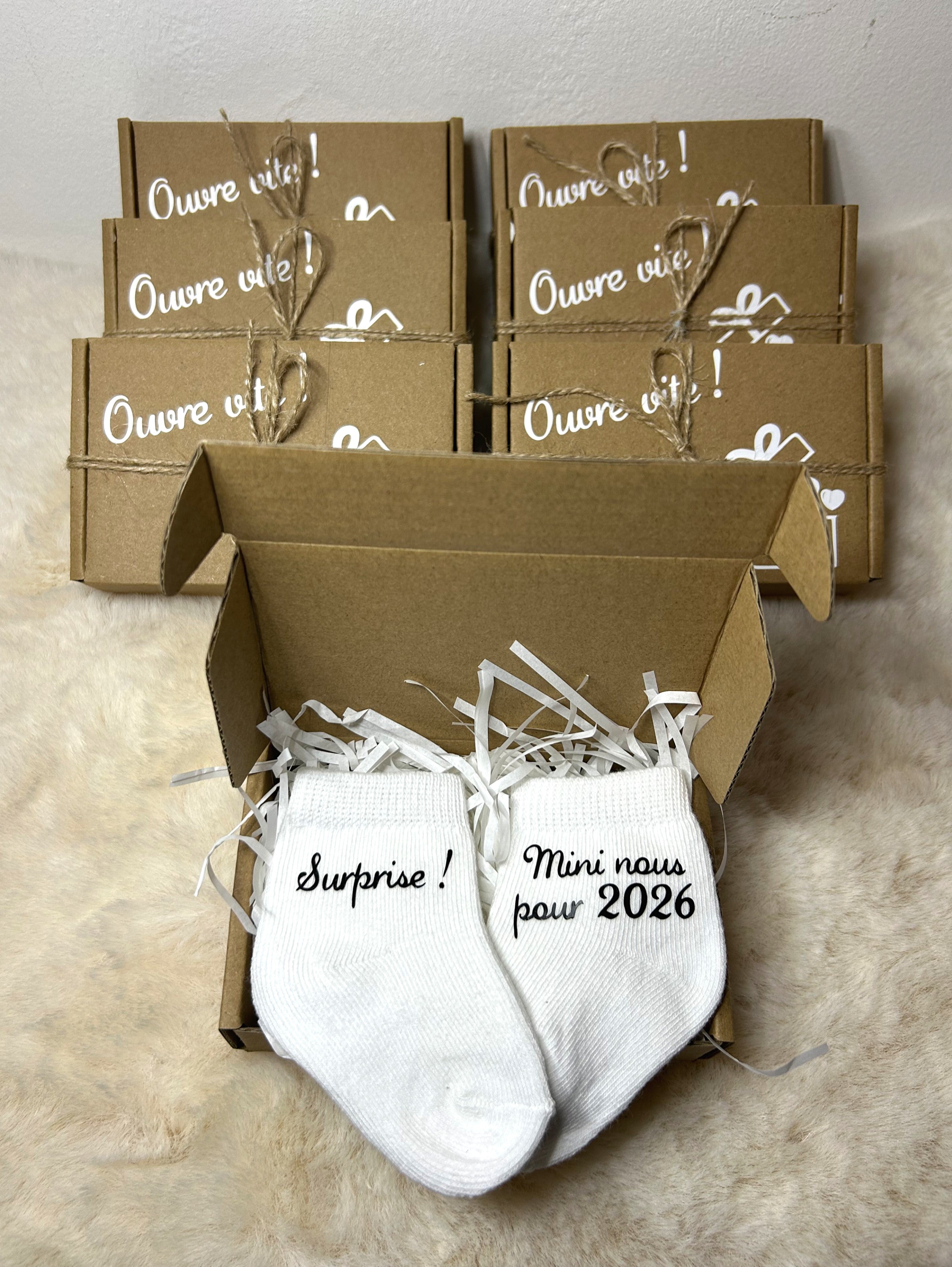 Chaussettes « Message d’annonce » - Un détail tout doux pour annoncer un bonheur à venir.