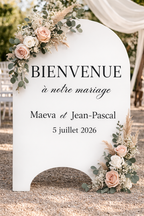 Sticker personnalisé pour panneau de bienvenue - Le détail parfait pour accueillir vos invités avec style dès leur arrivée.