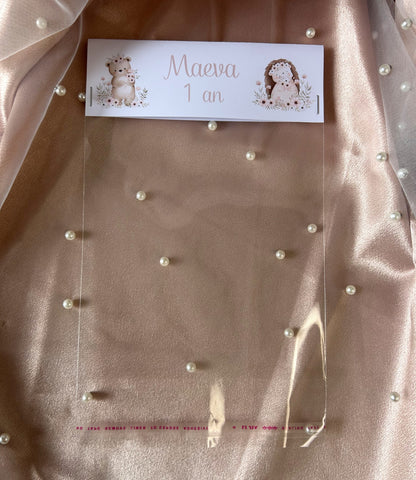 Sac à confiseries " Ourson & hérisson poétique " - Une douceur personnalisée à votre image.