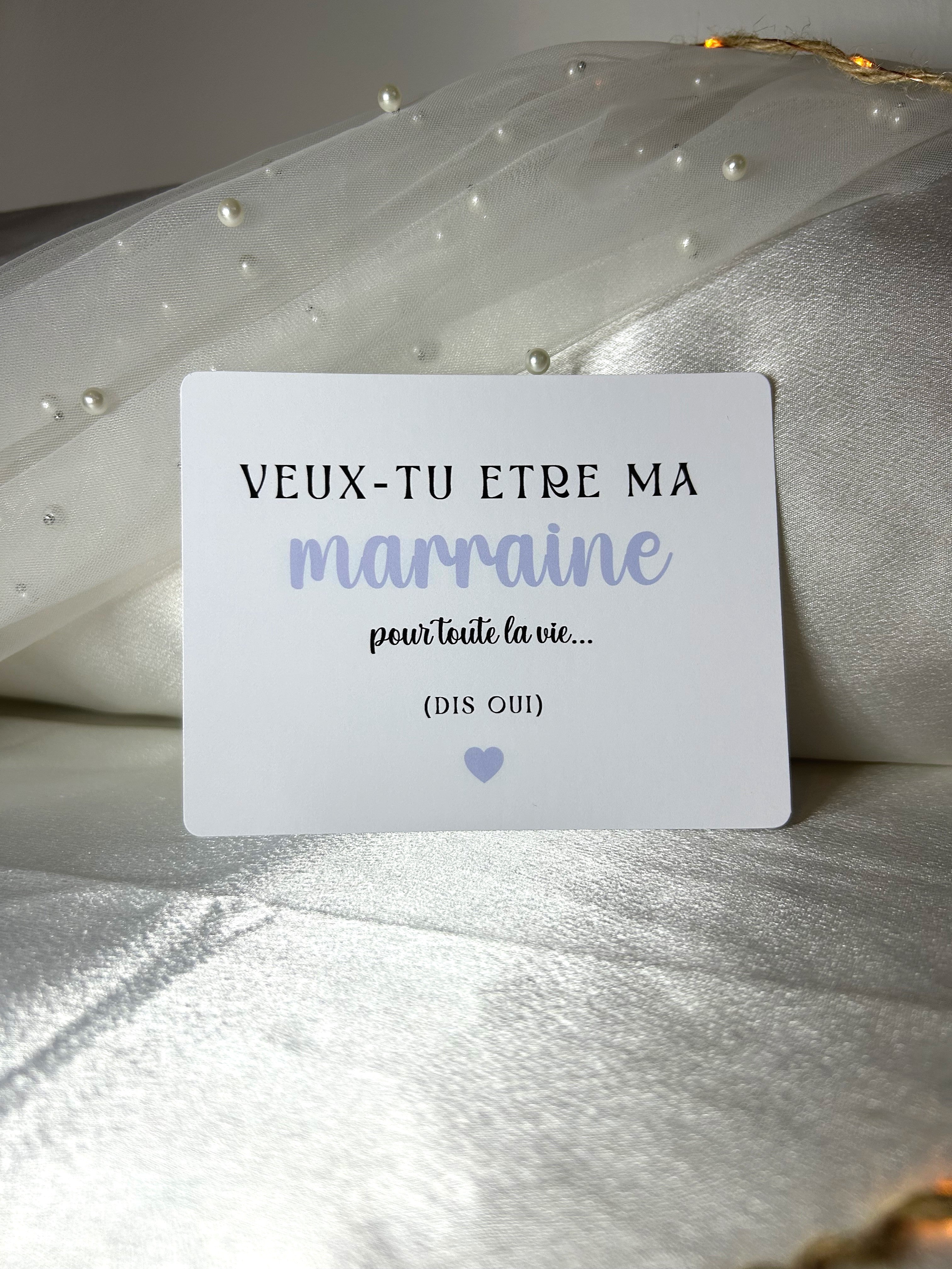 Carte avec enveloppe et ruban - Un mot doux, un grand rôle « Demande parrain / marraine »